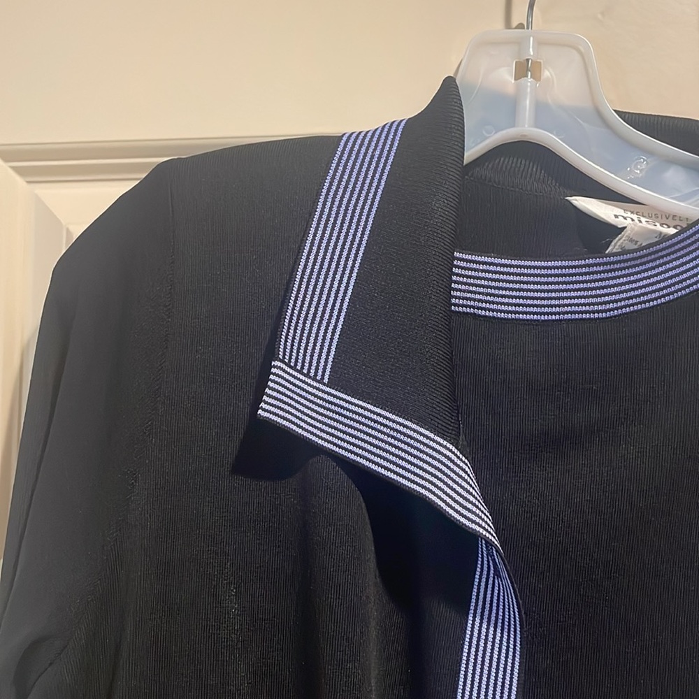 Misook Jacket And Shell Set - Black And Periwinkle - image 3